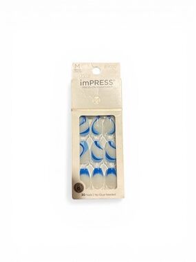 imPRESS Clear Nails with Blue Crescent Tips